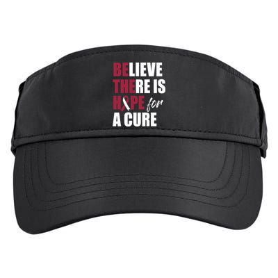 Believe There Is Hope Cure Head And Neck Cancer Ribbon Gift Adult Drive Performance Visor