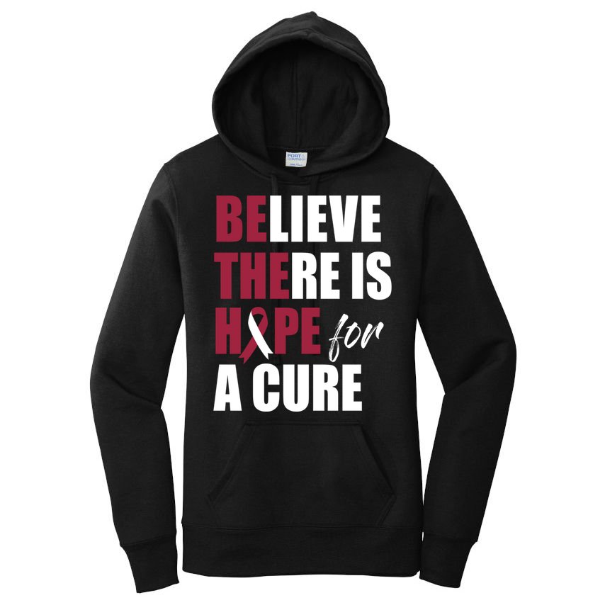 Believe There Is Hope Cure Head And Neck Cancer Ribbon Gift Women's Pullover Hoodie