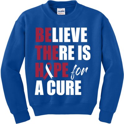 Believe There Is Hope Cure Head And Neck Cancer Ribbon Gift Kids Sweatshirt