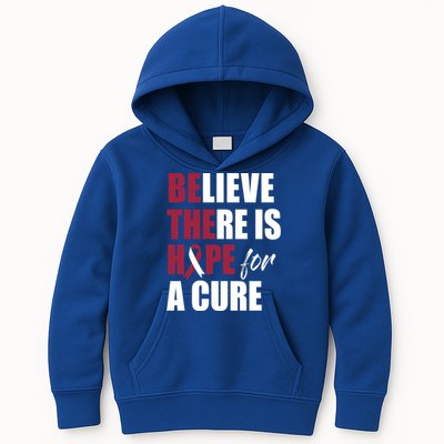 Believe There Is Hope Cure Head And Neck Cancer Ribbon Gift Kids Hoodie