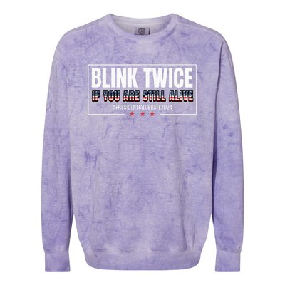 Blink Twice If You Are Still Alive Colorblast Crewneck Sweatshirt