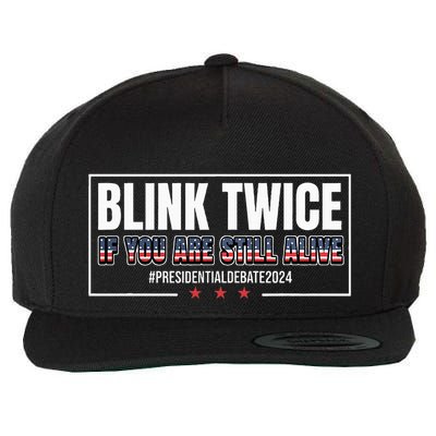 Blink Twice If You Are Still Alive Wool Snapback Cap