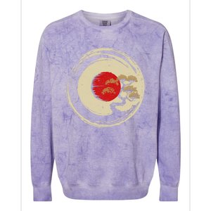 Bonsai Tree In Japanese Zen Buddhist Enso Circle Cool Gift Colorblast Crewneck Sweatshirt