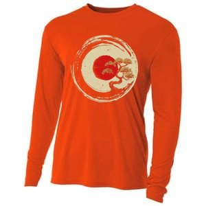 Bonsai Tree In Japanese Zen Buddhist Enso Circle Cool Gift Cooling Performance Long Sleeve Crew