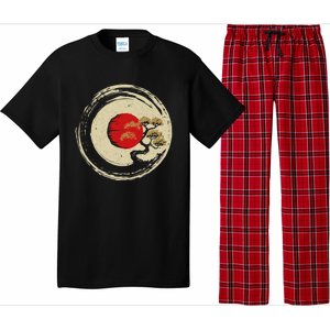 Bonsai Tree In Japanese Zen Buddhist Enso Circle Cool Gift Pajama Set