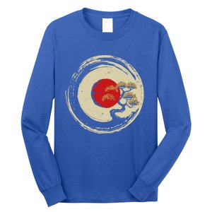 Bonsai Tree In Japanese Zen Buddhist Enso Circle Cool Gift Long Sleeve Shirt