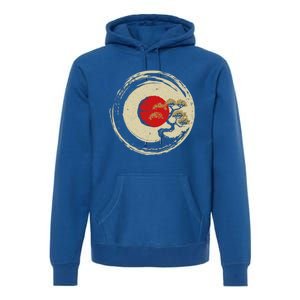 Bonsai Tree In Japanese Zen Buddhist Enso Circle Cool Gift Premium Hoodie