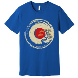 Bonsai Tree In Japanese Zen Buddhist Enso Circle Cool Gift Premium T-Shirt