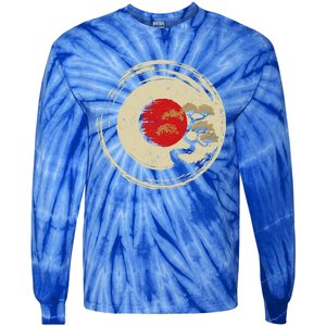 Bonsai Tree In Japanese Zen Buddhist Enso Circle Cool Gift Tie-Dye Long Sleeve Shirt