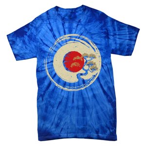 Bonsai Tree In Japanese Zen Buddhist Enso Circle Cool Gift Tie-Dye T-Shirt