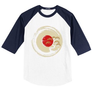 Bonsai Tree In Japanese Zen Buddhist Enso Circle Cool Gift Baseball Sleeve Shirt