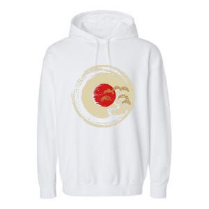 Bonsai Tree In Japanese Zen Buddhist Enso Circle Cool Gift Garment-Dyed Fleece Hoodie