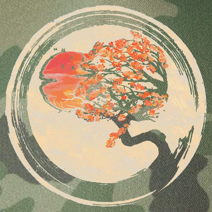 Bonsai Tree in Enso Circle Japanese Zen Legacy Tie Dye Trucker Hat
