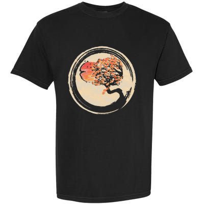 Bonsai Tree in Enso Circle Japanese Zen Garment-Dyed Heavyweight T-Shirt