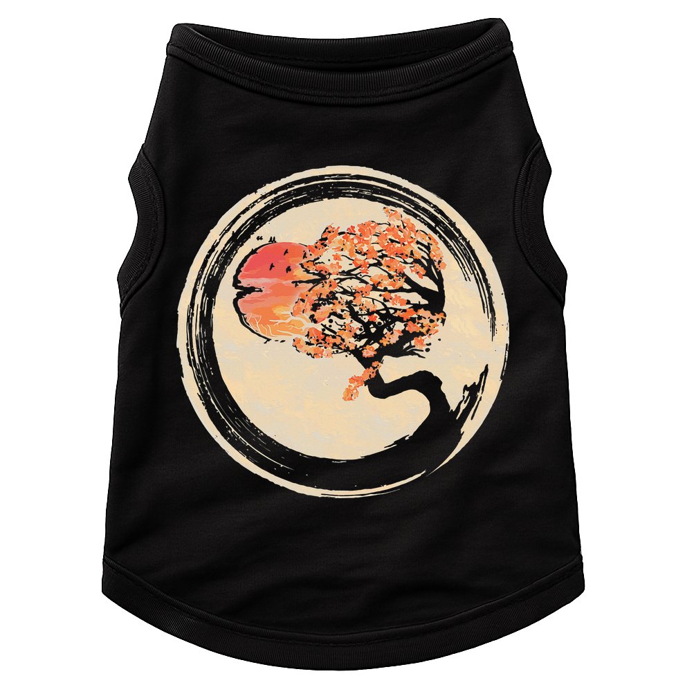 Bonsai Tree in Enso Circle Japanese Zen Doggie Tank