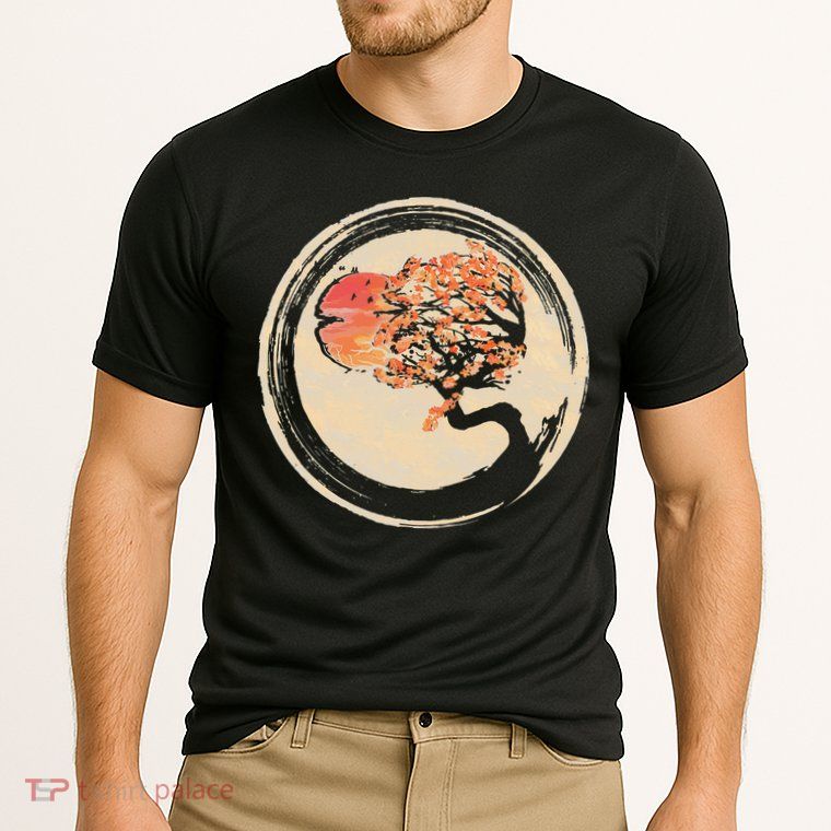 Bonsai Tree in Enso Circle Japanese Zen Performance Shirt