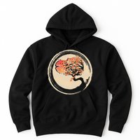 Bonsai Tree in Enso Circle Japanese Zen Hoodie