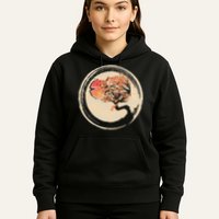 Bonsai Tree in Enso Circle Japanese Zen Hoodie