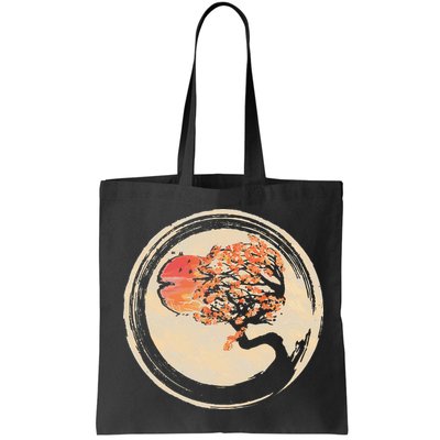 Bonsai Tree in Enso Circle Japanese Zen Bag