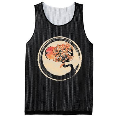 Bonsai Tree in Enso Circle Japanese Zen Mesh Reversible Basketball Jersey Tank