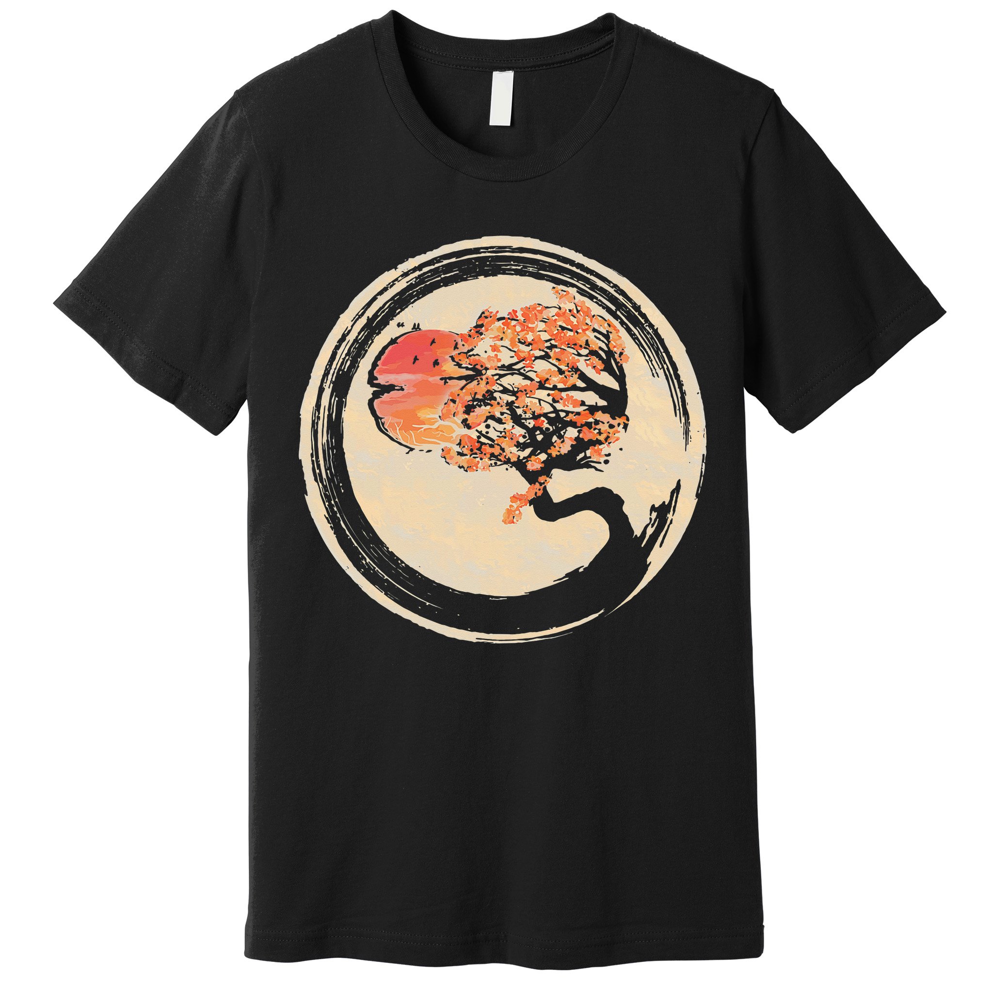 Bonsai Tree in Enso Circle Japanese Zen Premium T-Shirt