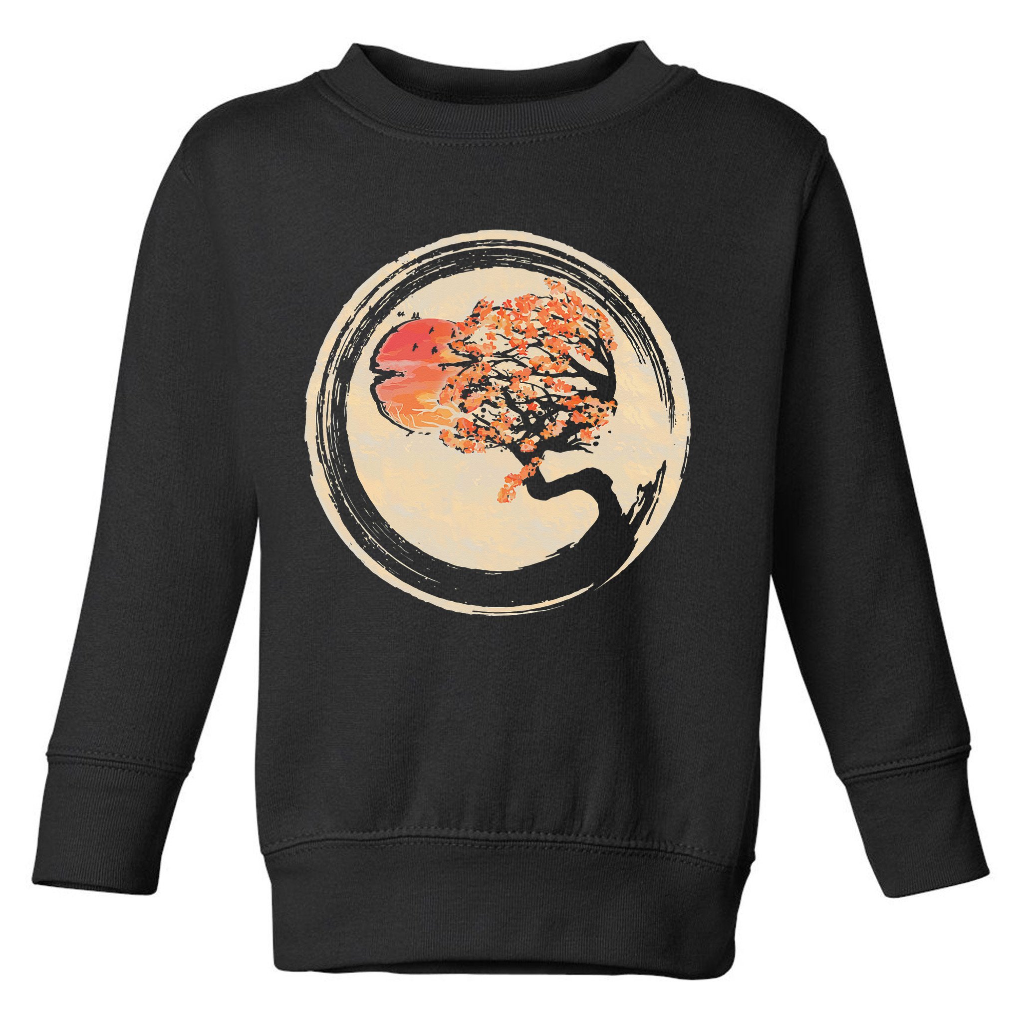 Bonsai Tree in Enso Circle Japanese Zen Toddler Sweatshirt