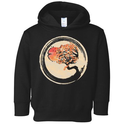 Bonsai Tree in Enso Circle Japanese Zen Toddler Hoodie