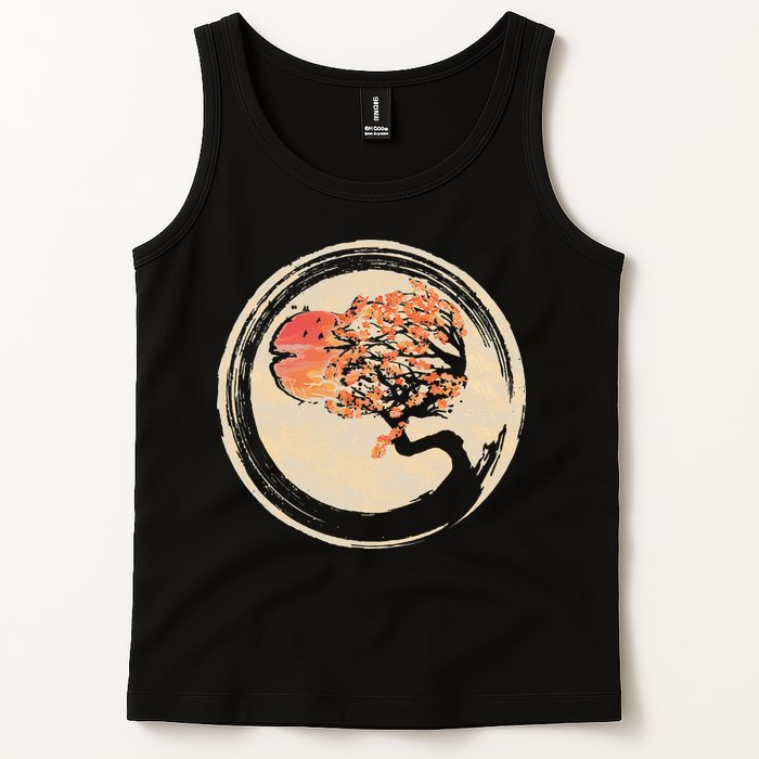 Bonsai Tree in Enso Circle Japanese Zen Tank Top