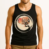 Bonsai Tree in Enso Circle Japanese Zen Tank Top