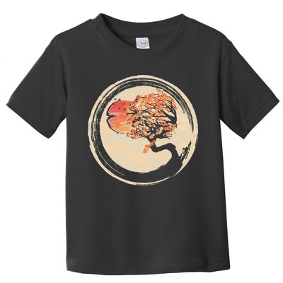 Bonsai Tree in Enso Circle Japanese Zen Toddler T-Shirt
