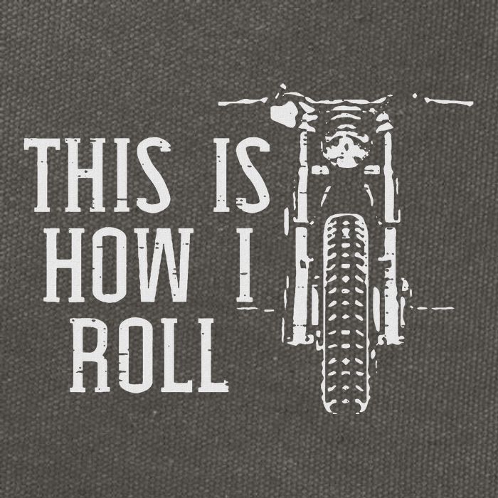 Biker This Is How I Roll Motorcycle Motorbike Women Cotton Canvas Backpack