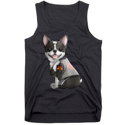 Boston Terrier I Love Mom Tattoo Dog Mothers Day Gift Tank Top