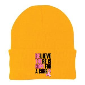 Believe There Is Hope For A Cure Be The Hope Breast Cancer Awareness Knit Cap Winter Beanie