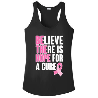 Believe There Is Hope For A Cure Be The Hope Breast Cancer Awareness Ladies PosiCharge Competitor Racerback Tank