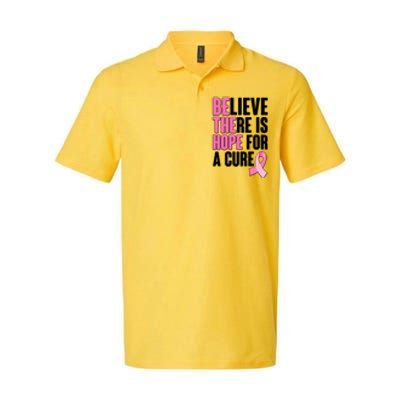 Believe There Is Hope For A Cure Be The Hope Breast Cancer Awareness Softstyle Adult Sport Polo