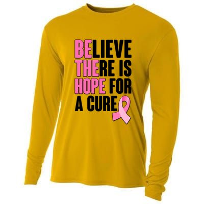 Believe There Is Hope For A Cure Be The Hope Breast Cancer Awareness Cooling Performance Long Sleeve Crew