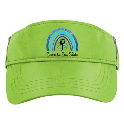 Born To Ice Skate / Figure Skater Athlete Skating Rainbow Adult Drive Performance Visor