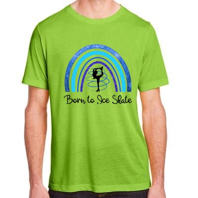 Born To Ice Skate / Figure Skater Athlete Skating Rainbow Adult ChromaSoft Performance T-Shirt