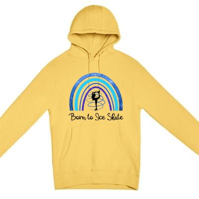 Born To Ice Skate / Figure Skater Athlete Skating Rainbow Premium Pullover Hoodie