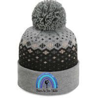 Born To Ice Skate / Figure Skater Athlete Skating Rainbow The Baniff Cuffed Pom Beanie