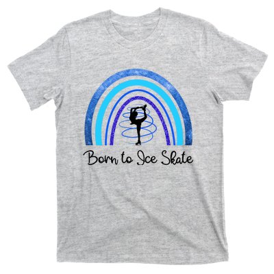 Born To Ice Skate / Figure Skater Athlete Skating Rainbow T-Shirt