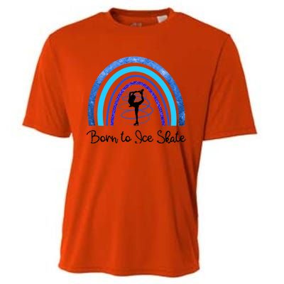 Born To Ice Skate / Figure Skater Athlete Skating Rainbow Cooling Performance Crew T-Shirt