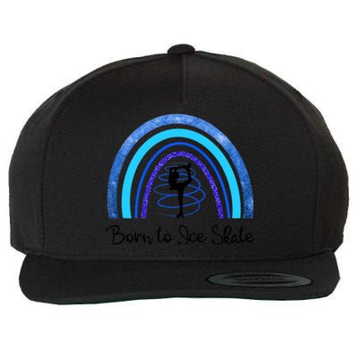 Born To Ice Skate / Figure Skater Athlete Skating Rainbow Wool Snapback Cap