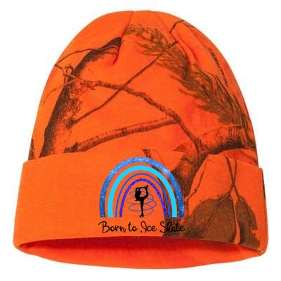 Born To Ice Skate / Figure Skater Athlete Skating Rainbow Kati Licensed 12" Camo Beanie