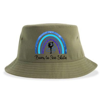 Born To Ice Skate / Figure Skater Athlete Skating Rainbow Sustainable Bucket Hat