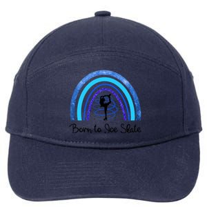 Born To Ice Skate / Figure Skater Athlete Skating Rainbow 7-Panel Snapback Hat