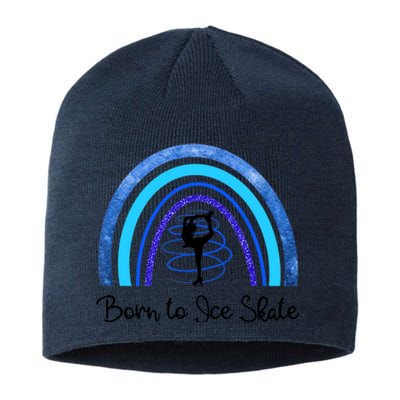 Born To Ice Skate / Figure Skater Athlete Skating Rainbow Sustainable Beanie