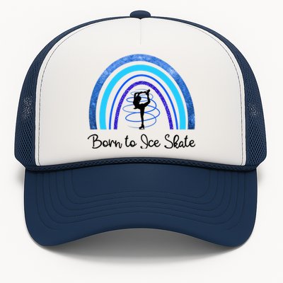 Born To Ice Skate / Figure Skater Athlete Skating Rainbow Trucker Hat