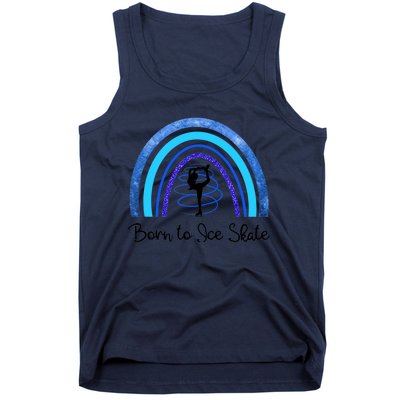 Born To Ice Skate / Figure Skater Athlete Skating Rainbow Tank Top