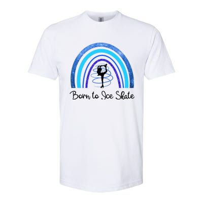 Born To Ice Skate / Figure Skater Athlete Skating Rainbow Softstyle CVC T-Shirt